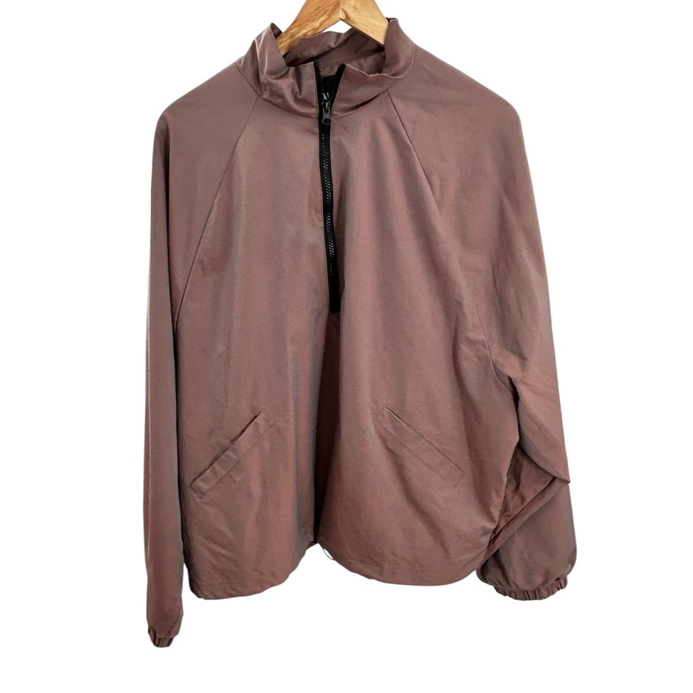 Nova Men Half-Zip Pullover Jacket Mens L Mauve‎   Long Sleeve Mock Neck Pockets